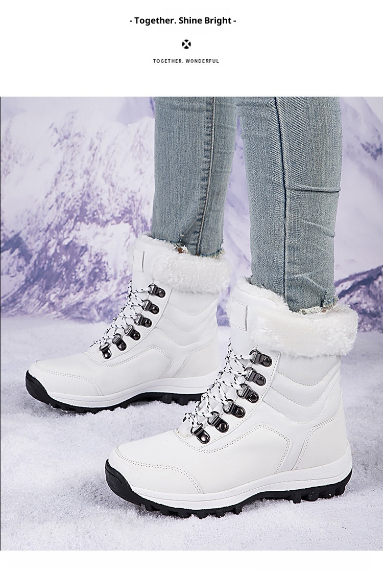 Zees Outdoor Boots 2023 Winter Warm Fleece Lined Thickened Waterproof Non-Slip Northeast Snow Village Skiing Big Cotton Shoes_voghion.com