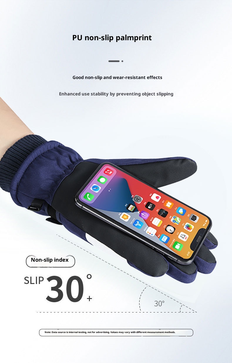 Boy Ski 2025 Winter Herren und Damen Outdoor Bergsteigen Winddicht Kältedicht Fleecegefüttert Touchscreen Verdickt Warme Handschuhe_voghion.com