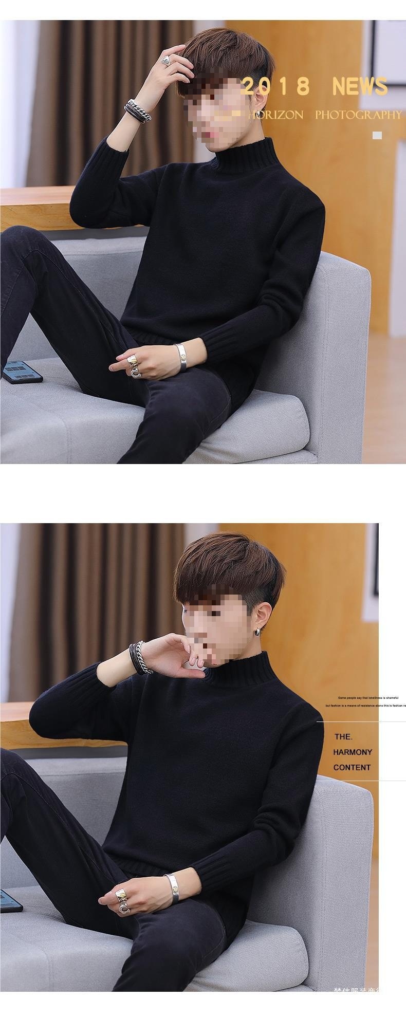 Rollkragenpullover für Herren, koreanische Version 2025, neue, dicke Strickjacke, trendiges, warmes Winteroberteil von Mao Mengwei_voghion.com