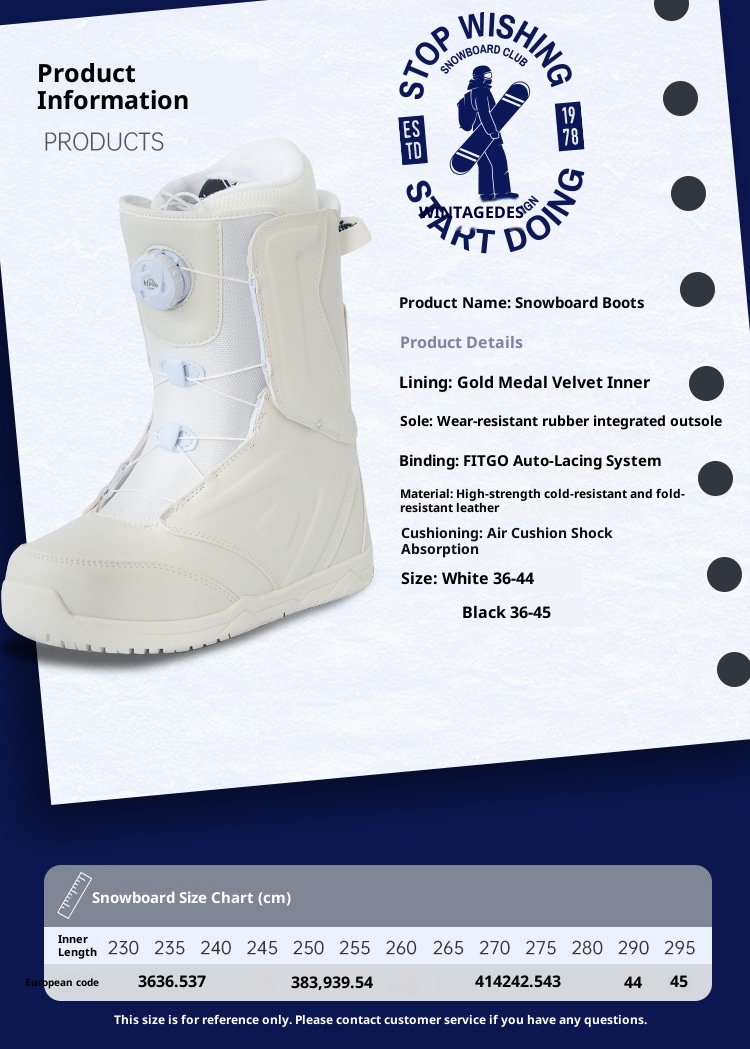 Zees Lanke Sneeuwschoenen Outdoor Ski-uitrusting Heren en Dames Snowboardlaarzen Waterdicht Warm Plat Bloem Carving Schaatsen_voghion.com