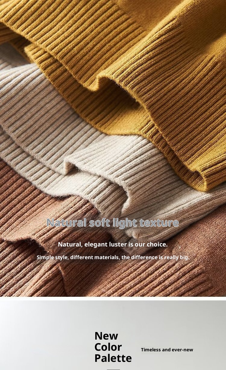 boy Boy Boy Boy Autumn Winter New High Collar Sweater Men Solid Color Inner Layer Knitted Men's Casual Business Slim Fit Base Shirt_voghion.com