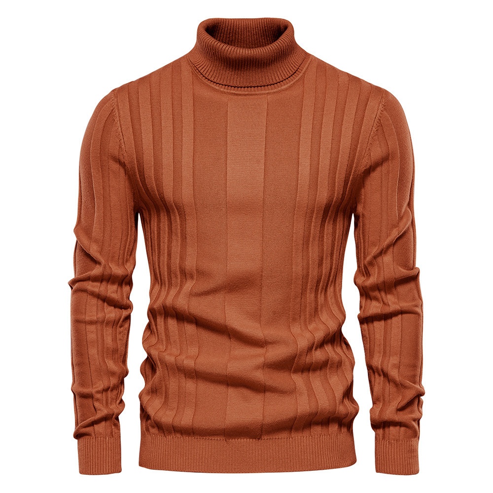 boy Boy Boy Boy Warm Base Layer Shirt For Men, New Men's Large Size Knitted Pullover Sweater, Solid Color Casual High Neck Autumn Red_voghion.com