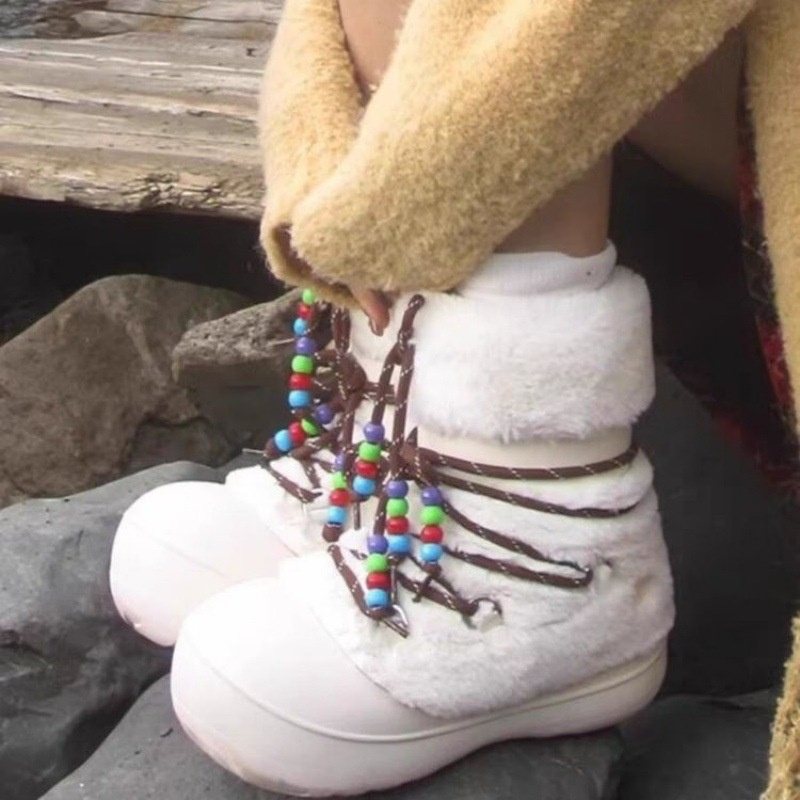 Zees Thick-Soled Warm Furry Snow Short For Women 2025 New Winter Height-Increasing Moon Ugly-Cute Ski High Boots_voghion.com