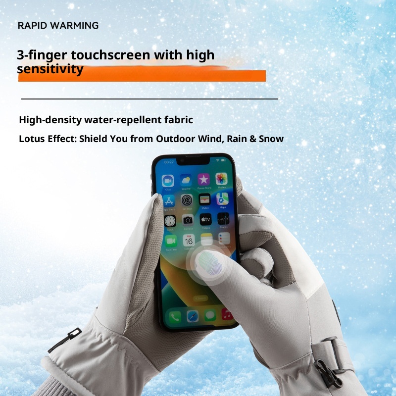 boy Boy Women's Ski Cycling Men's Touchscreen Cold-Proof Winter Warm Gloves Electric Bike Fleece-Lined_voghion.com