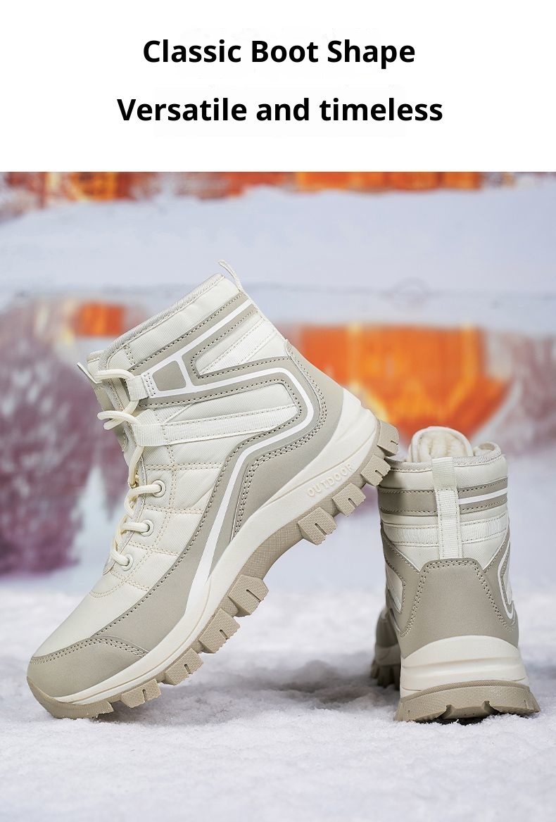 Zees Northeast Winter Boots For Women, Waterproof, Non-Slip, Warm, Fleece-Lined, Thickened, Comfortable, Outdoor Hiking, Snow_voghion.com