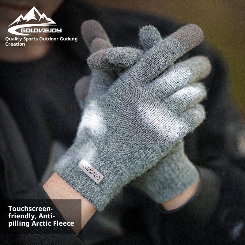 boy Boy Winter New Arctic Velvet Knitted Gloves For Men, Thickened And Warm, Non-Slip Woolen Gloves, Anti-Pilling DZ118_voghion.com