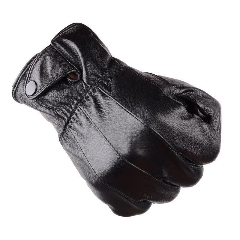 boy Boy Genuine Leather Winter Motorcycle Riding Adult Plus Velvet Warm Outdoor Sheepskin Cold-proof Gloves Men_voghion.com
