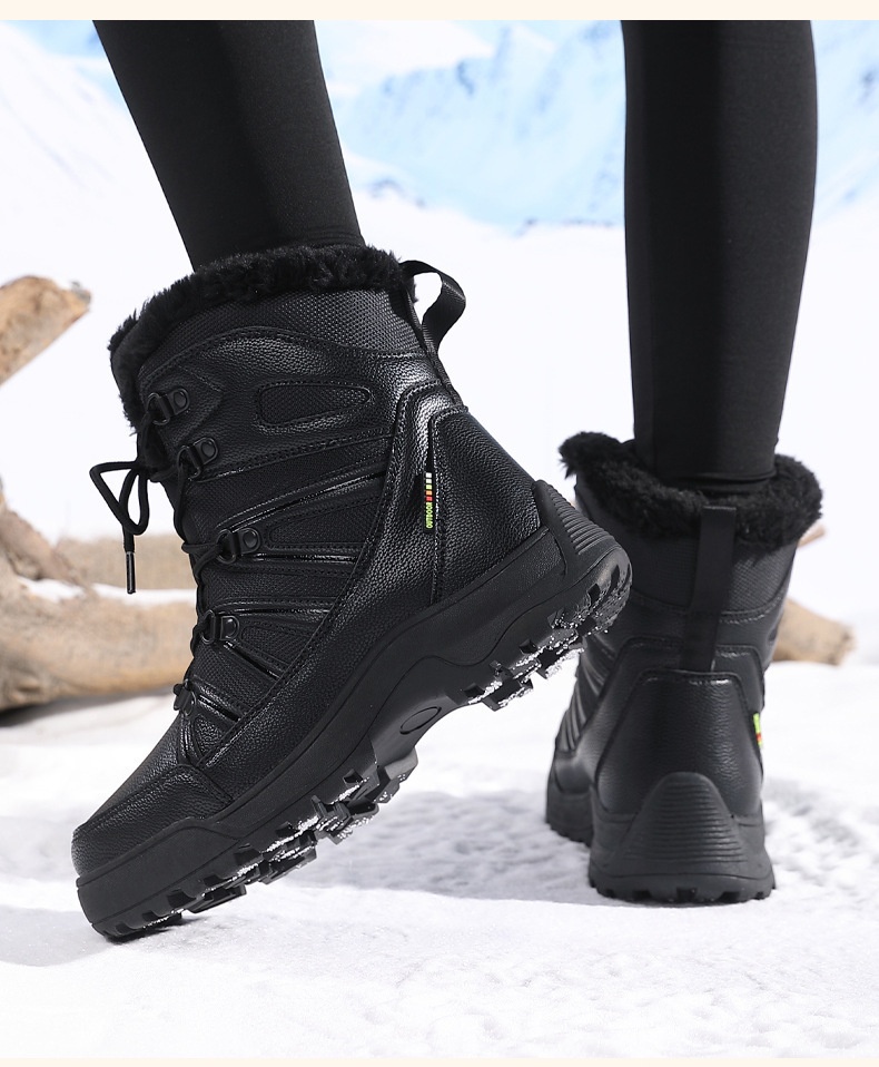 Zees Dames Outdoor Wandelschoenen Sneeuwschoenen Waterdicht Antislip Winter Fleece Gevoerd Verdikt Skischoenen Hoog Top Northeast Katoenen Schoenen_voghion.com