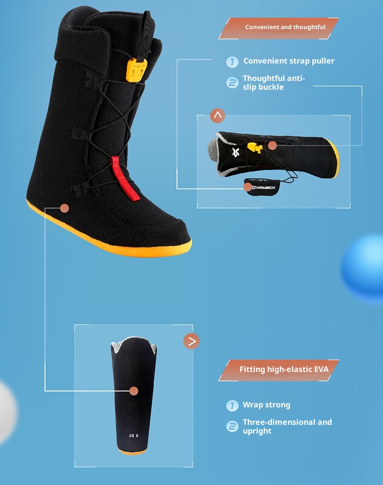 Zees CHANRICH Snowboardlaarzen Traditionele veterschoenen Antislip Warm Schokabsorptie Heren en Dames Waterdicht Trendy_voghion.com