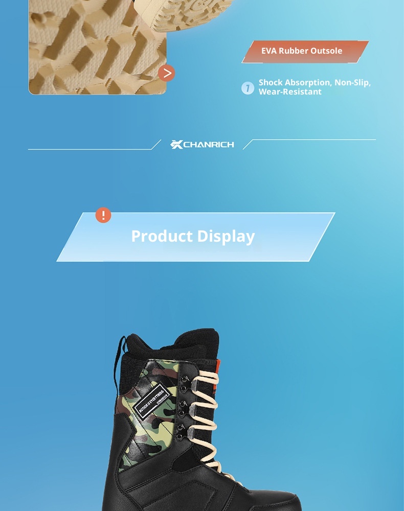 Zees CHANRICH Snowboardlaarzen Traditionele veterschoenen Antislip Warm Schokabsorptie Heren en Dames Waterdicht Trendy_voghion.com