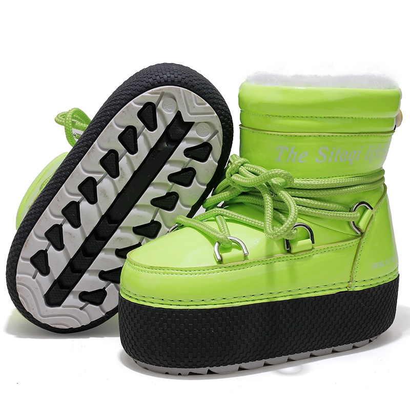 Zees Nine Colors Snowflake Custom Parent-Child Space Travel Ski Moon Mid-Calf Waterproof Warm Cold-Resistant Snow Boots_voghion.com