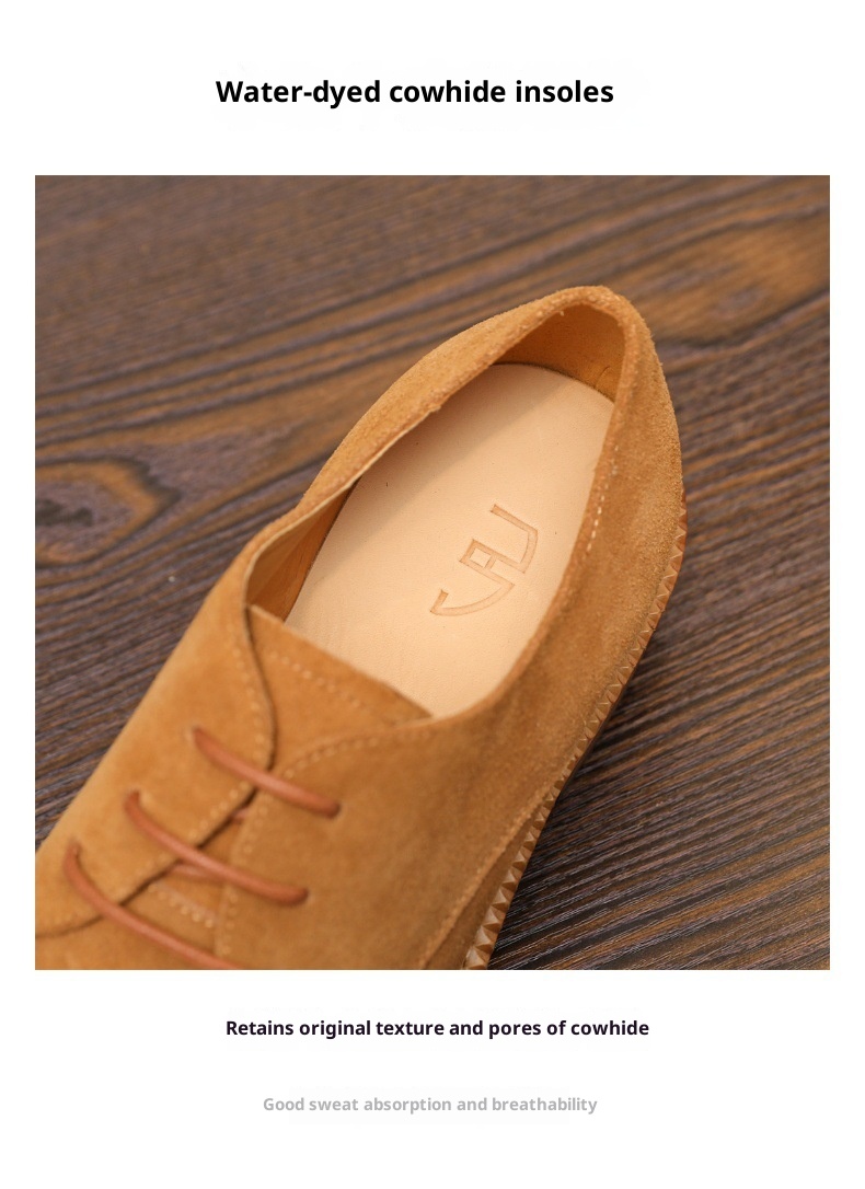 Voyage 2025 New Men's Low-top Derby Casual Large Leather Suede Comfortable Breathable Cowhide Single Shoes For Men_voghion.com