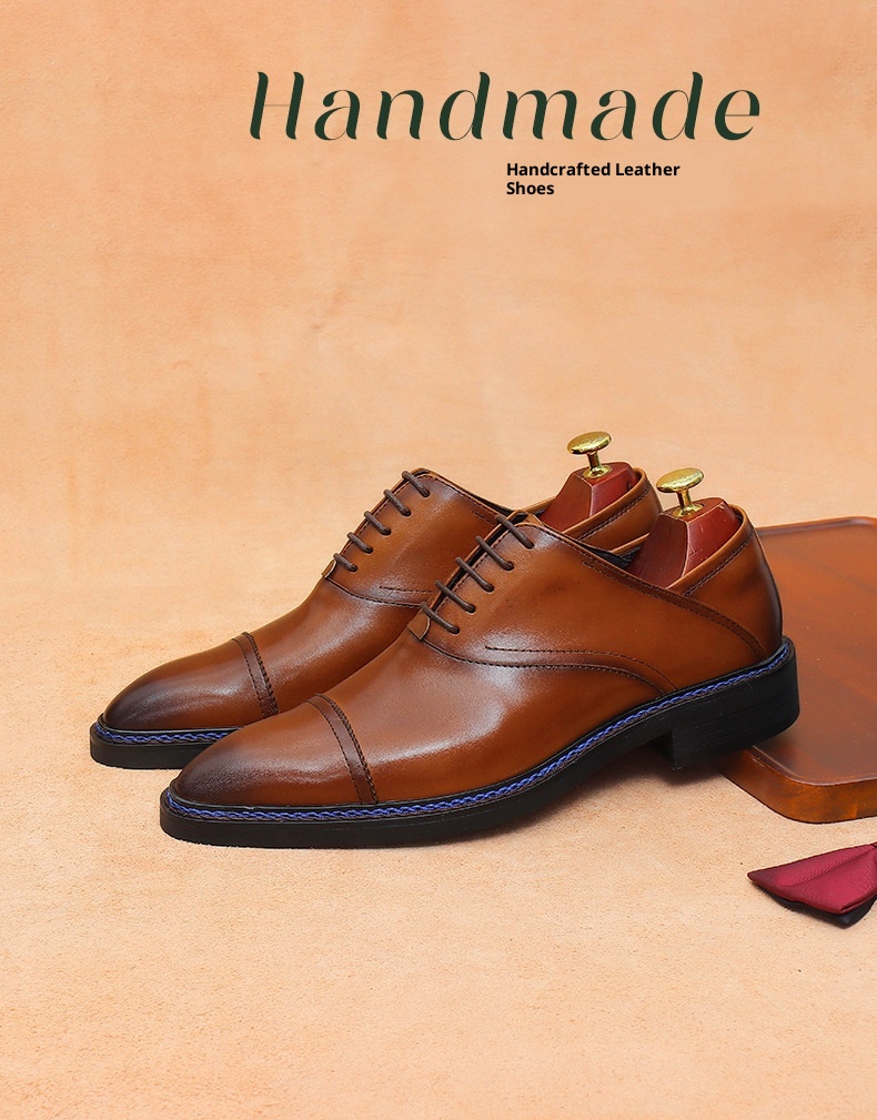 Voyage Dreigelenk-Oxford-Schnürschuhe aus echtem britischem Leder für Herren_voghion.com