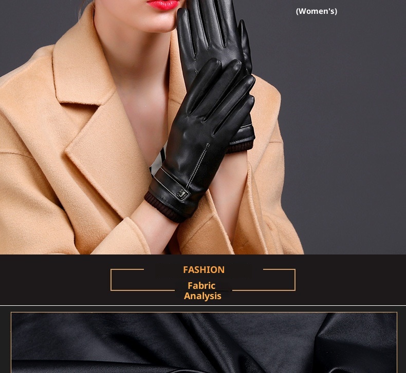 Damen-Fleecehandschuhe für Herbst/Winter, gefüttert, dick und warm, Paar-Stil, Touchscreen-kompatibel, für E-Bikes, neue Lederhandschuhe_voghion.com