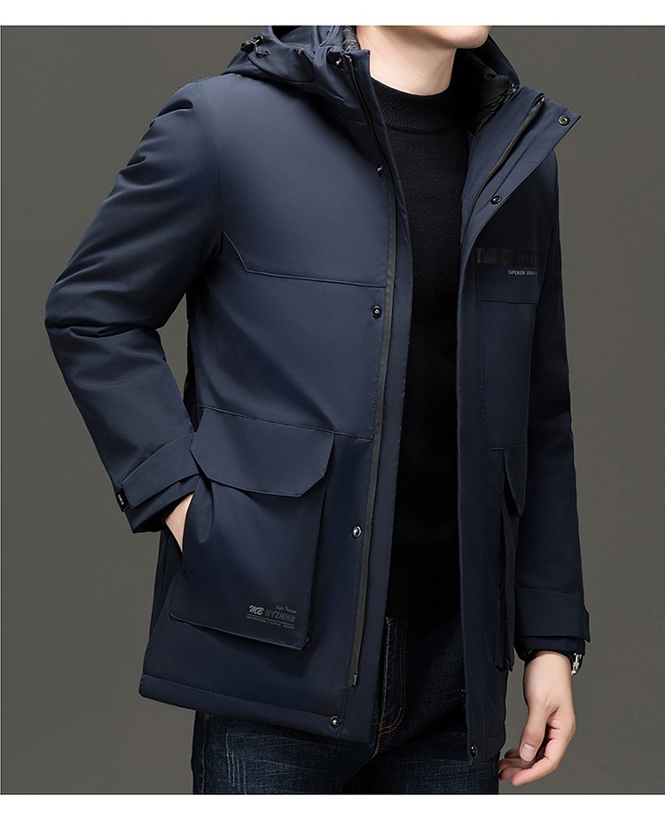 boy White Padded Detachable Goose Down Jacket Thickened Middle-aged And Elderly Winter Coat Men's Outerwear_voghion.com