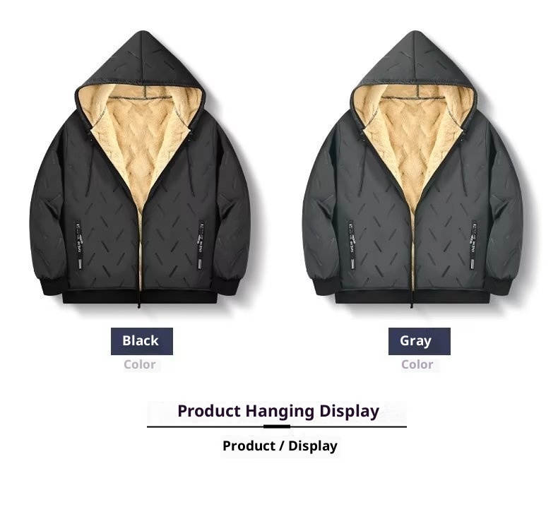 boy New Winter Lamb Wool Coat Hooded For Men, Thickened And Oversized Cotton Padded Down Jacket_voghion.com