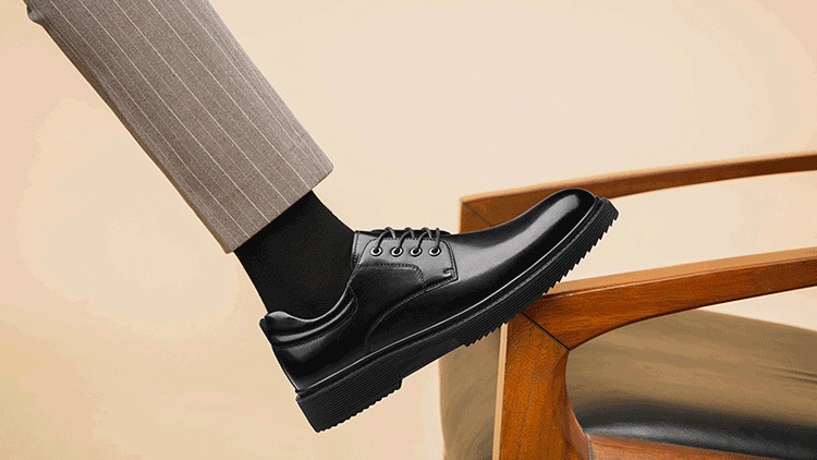 Voyage Autumn Winter New Formal Leather Men's Business Dad Height Increasing Casual Derby Groom Wedding Shoes_voghion.com