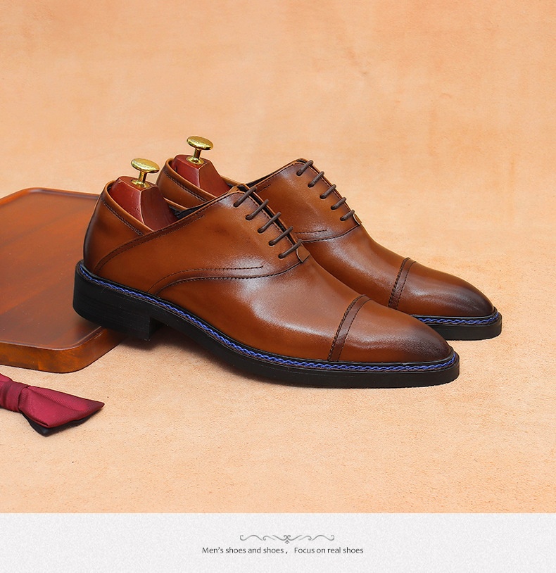 Voyage Dreigelenk-Oxford-Schnürschuhe aus echtem britischem Leder für Herren_voghion.com