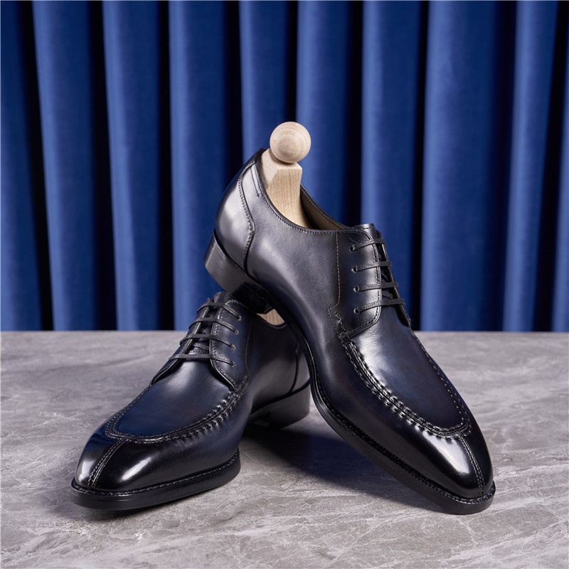 Voyage Voyage New Versatile Formal With Front Lace-up, Low-top Suit Genuine Leather Derby Shoes, Italian And Norwegian Hand-stitched_voghion.com
