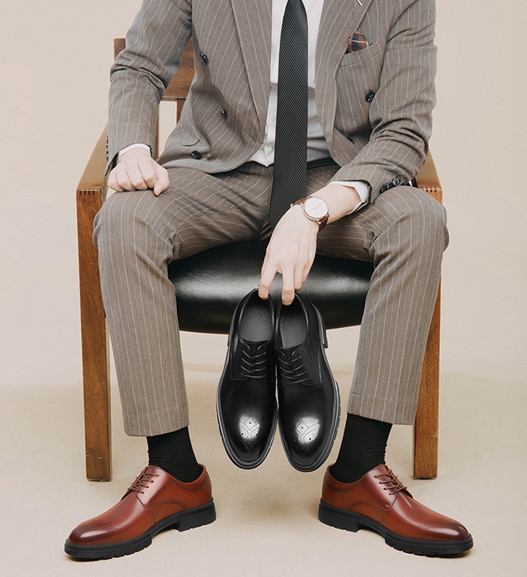 Voyage Men's 2022 Autumn Winter New Business Formal Derby Casual Leather Brogue Height Increasing British Groom Wedding Shoes_voghion.com