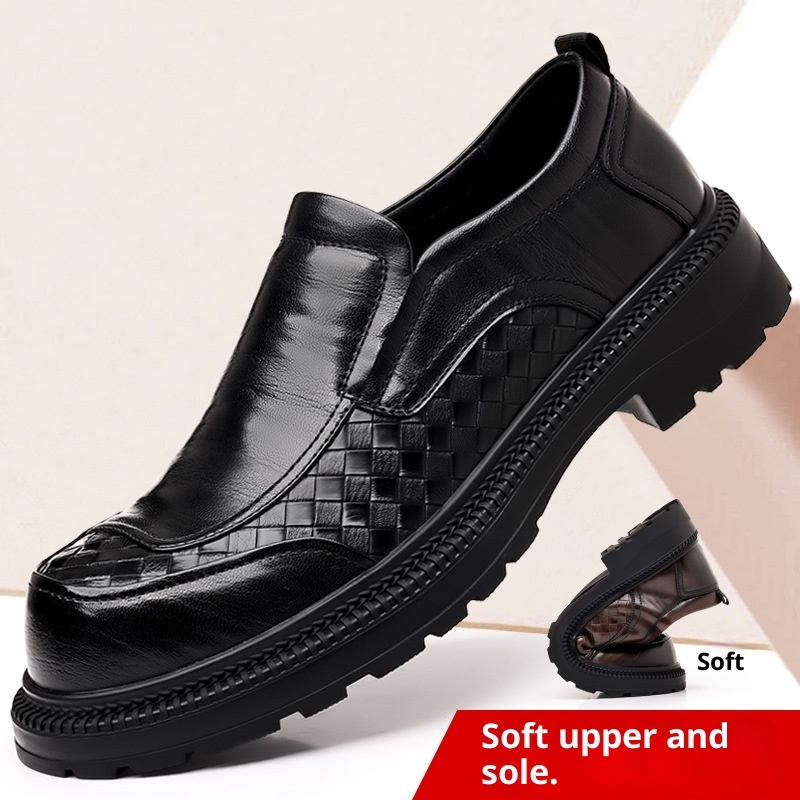 WalkPrime Große, dicksohlige Loafer – Neue europäische und amerikanische Derby-Business-Lederschuhe für Herren – Trendige Herrenschuhe mit Absatzhöhe_voghion.com