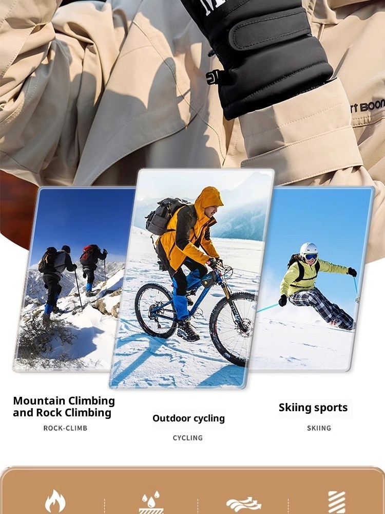 Guanti da sci per bici elettrica, caldi, invernali, spessi, impermeabili, antivento, a prova di freddo, per bambini, autunno_voghion.com
