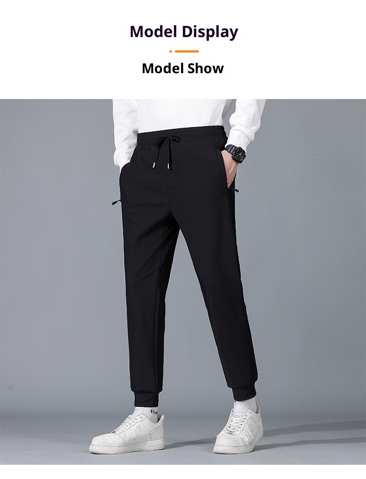 boy FICAKLON Spring Autumn Pants For Men, Middle-aged Men's Sports Elastic Waist, Casual Pants, Comfortable And Versatile_voghion.com