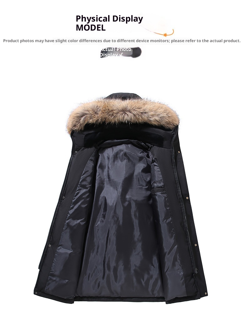 boy 2024 Mid-Length Snow Flying Same Style Men's Down Jacket Made In China Thickened Youth Winter Coat With Fur Collar_voghion.com