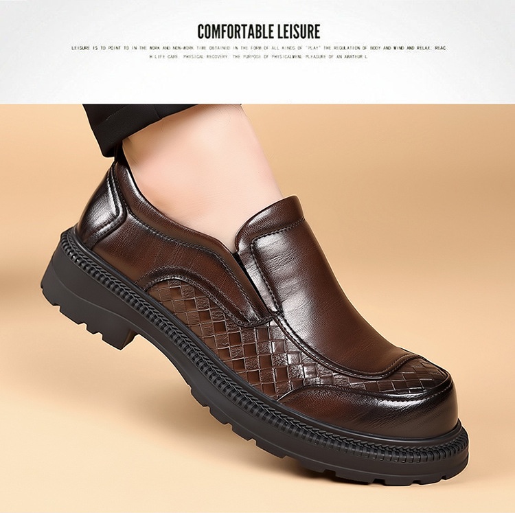 WalkPrime Große, dicksohlige Loafer – Neue europäische und amerikanische Derby-Business-Lederschuhe für Herren – Trendige Herrenschuhe mit Absatzhöhe_voghion.com