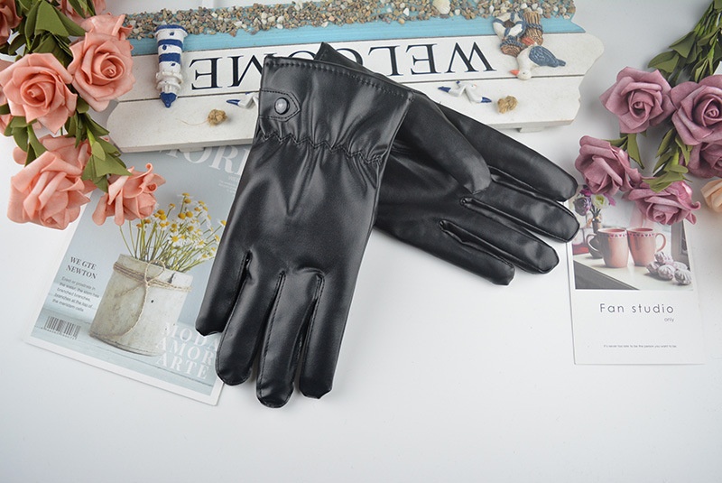 boy Boy Boy Men's Adult Windproof Rainproof Cycling Touchscreen Fashion Leather Five-Finger Autumn Winter Season Warm Thickened_voghion.com