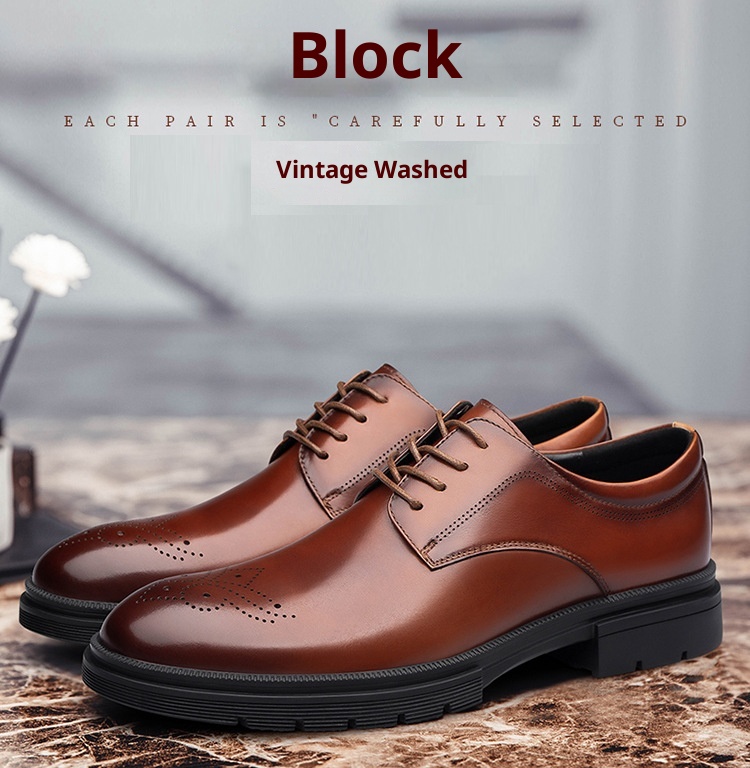 Voyage Men's 2022 Autumn Winter New Business Formal Derby Casual Leather Brogue Height Increasing British Groom Wedding Shoes_voghion.com