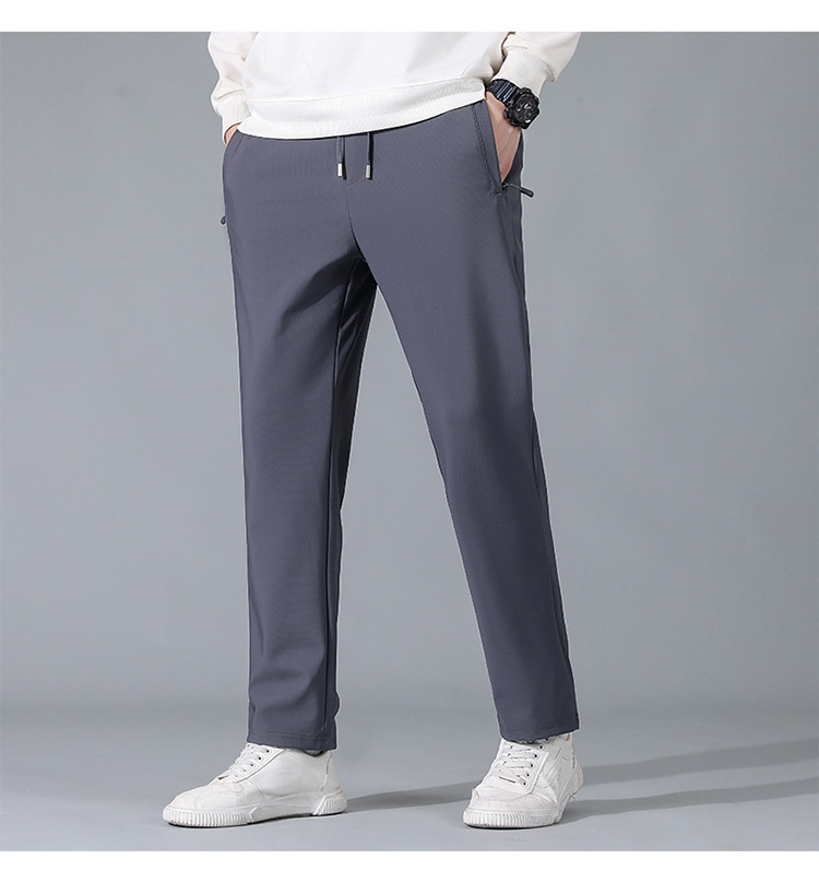 boy FICAKLON Spring Autumn Pants For Men, Middle-aged Men's Sports Elastic Waist, Casual Pants, Comfortable And Versatile_voghion.com