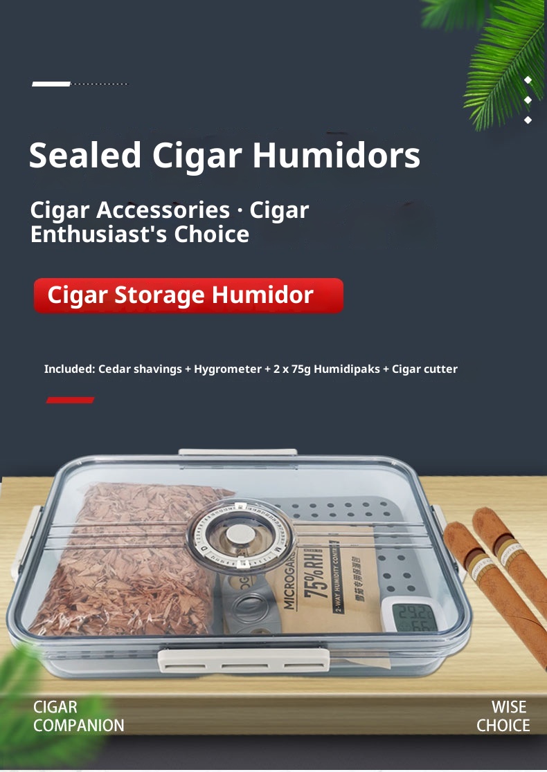 Lillian Daily Use Cigar Humidor Tray Divider Plastic Humidifier Constant Humidity Box Snap Moisture-proof Insect-proof Aged_voghion.com