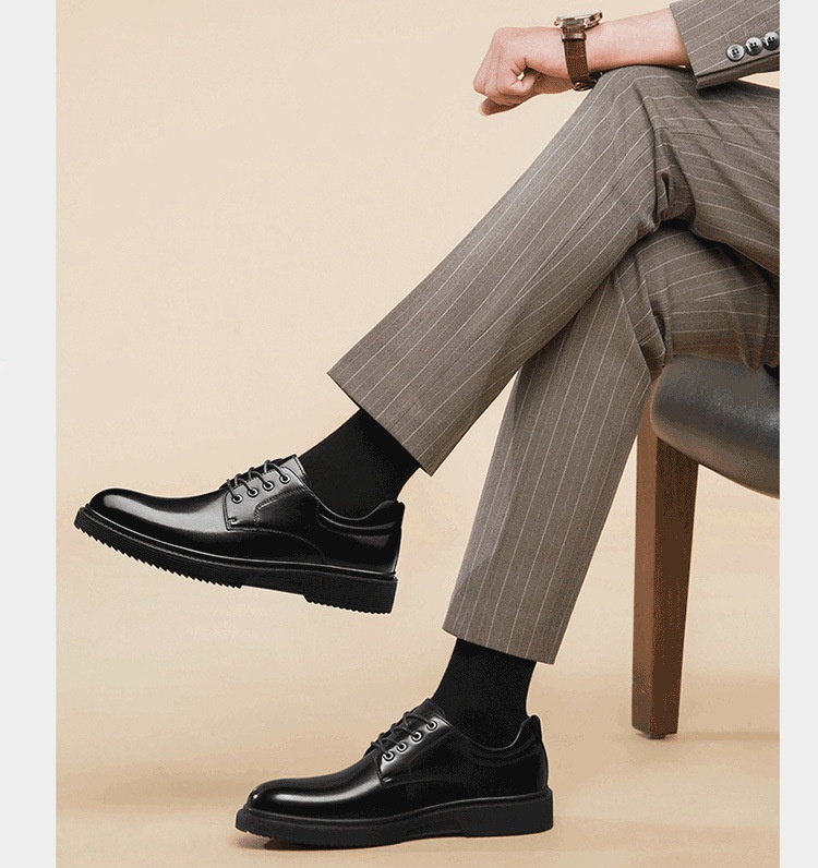 Voyage Autumn Winter New Formal Leather Men's Business Dad Height Increasing Casual Derby Groom Wedding Shoes_voghion.com