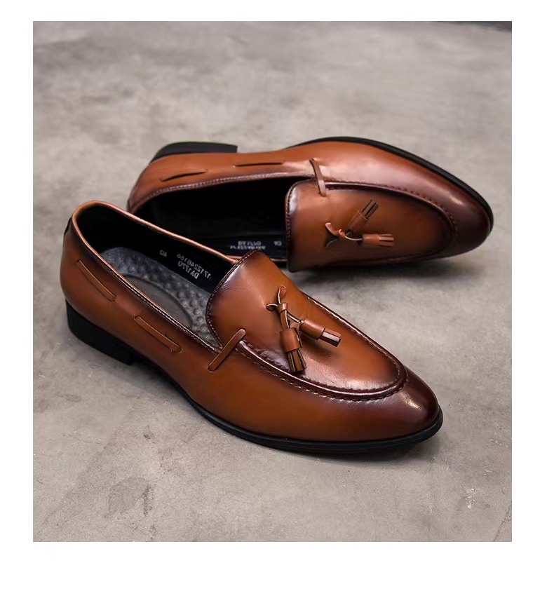 WalkPrime WalkPrime Tassel Loafers Men Pointed Toe European American British Slip-On Men's Casual Leather Shoes 2023 New Trendy Moccasins_voghion.com