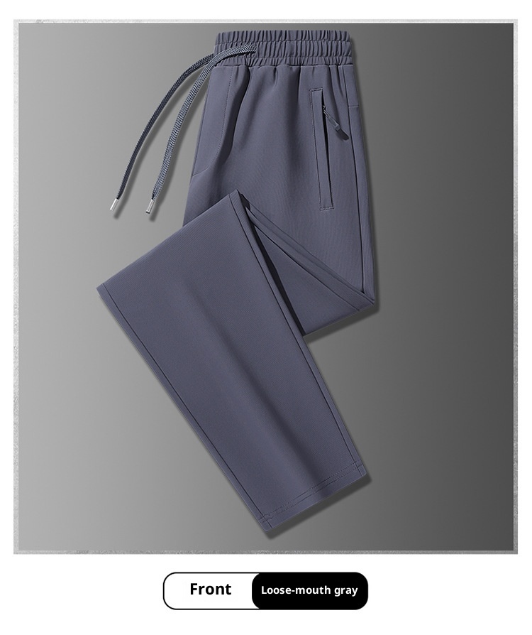 boy FICAKLON Spring Autumn Pants For Men, Middle-aged Men's Sports Elastic Waist, Casual Pants, Comfortable And Versatile_voghion.com
