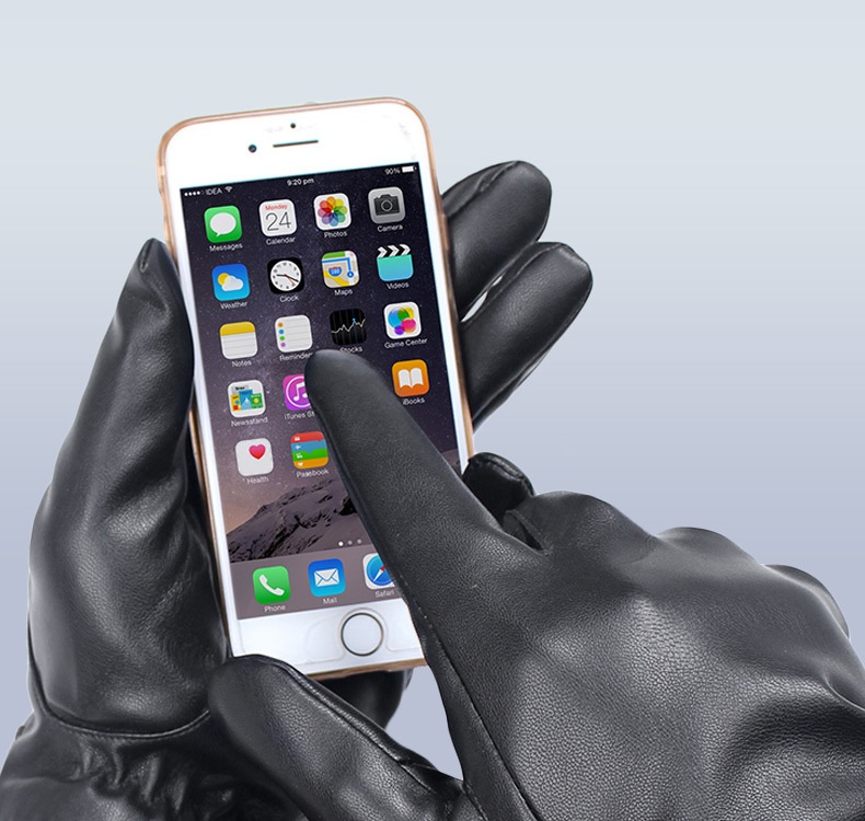 Guanti da uomo invernali in pelle, antivento, foderati in pile, spessi, per ciclismo, guida, caldi, impermeabili, antiscivolo_voghion.com