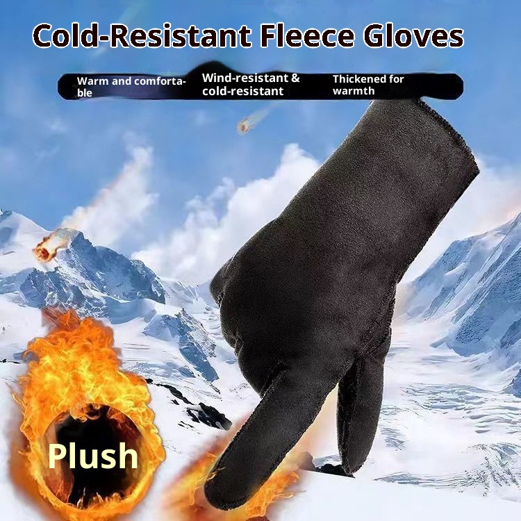 Guanti da equitazione in pelle di pecora di lana, caldi, spessi e foderati in pile, per uomo e donna_voghion.com