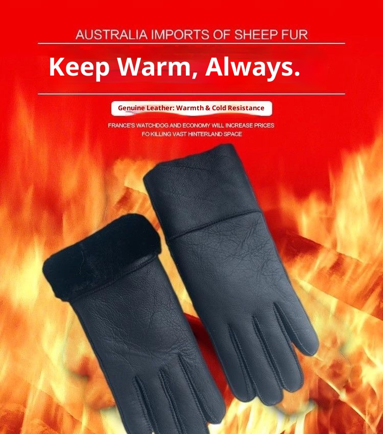 Guanti da equitazione in pelle di pecora di lana, caldi, spessi e foderati in pile, per uomo e donna_voghion.com