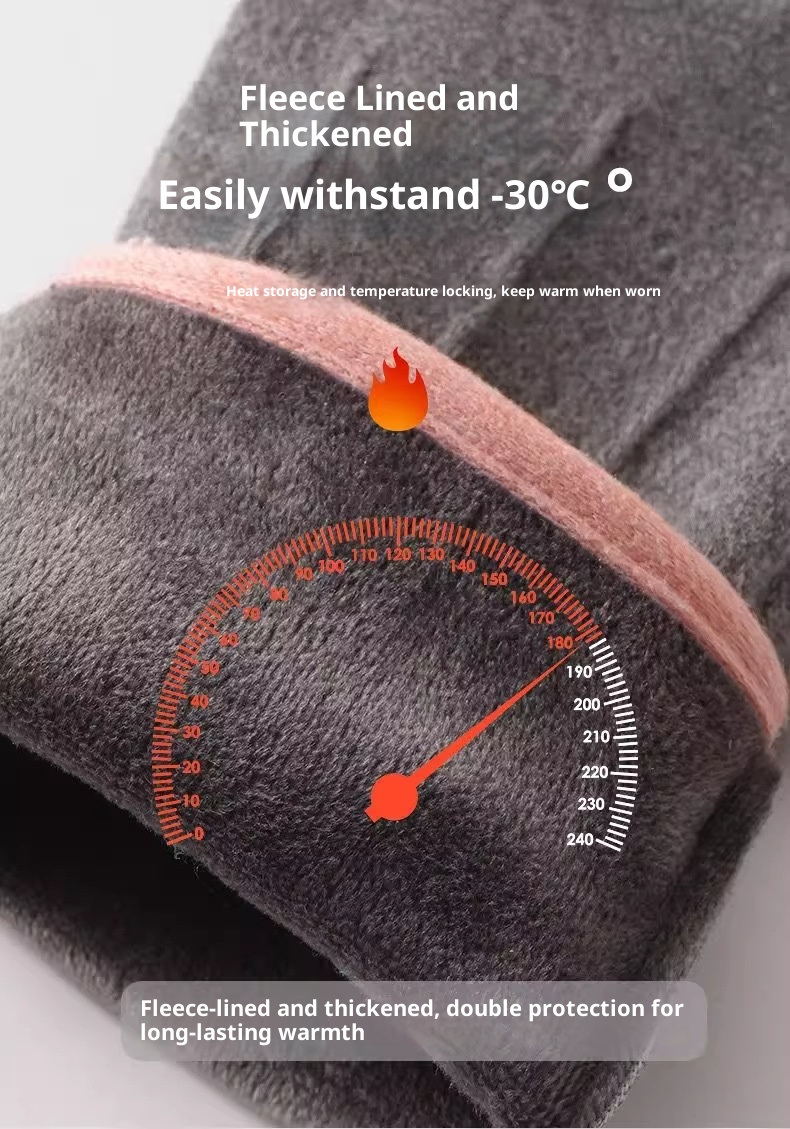 boy Boy Boy Warm Gloves For Women, Autumn And Winter, Touchscreen, Thickened, Outdoor Cycling, Driving, Rabbit Fur, Windproof,_voghion.com