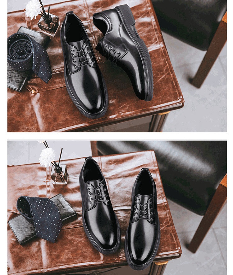 Voyage Autumn Winter New Formal Leather Men's Business Dad Height Increasing Casual Derby Groom Wedding Shoes_voghion.com