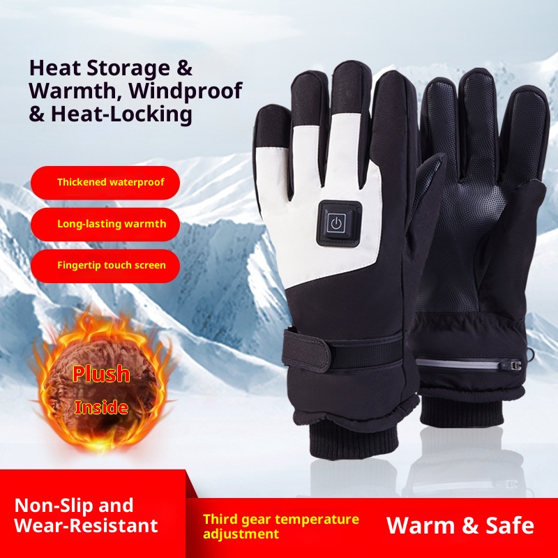 boy Boy Boy Heated Gloves For Skiing Men's Cycling Thickened Warm Windproof Cold-Proof Touchscreen Outdoor Winter_voghion.com