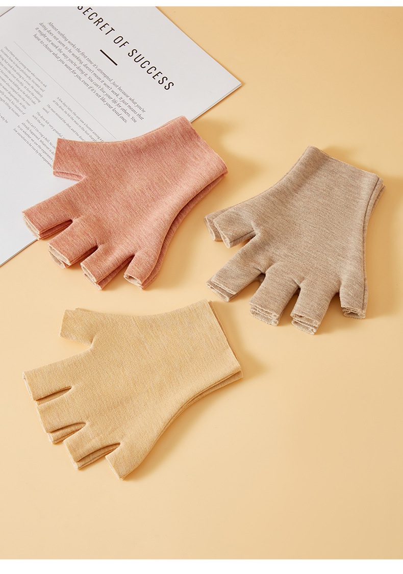 boy Boy Boy Warm Half-Finger Gloves For Women, Thermal German Velvet Wool Silk Touchscreen Autumn Winter Fingerless Student Men_voghion.com