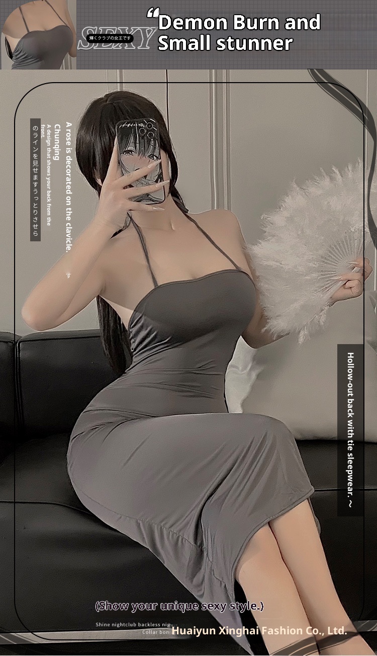 Eros Lab Lingerie Sexy Slim Fit Anime Cosplay Robe Longue Costume Femme Combinaison Creux Teasing Otaku Welfare Edition_voghion.com