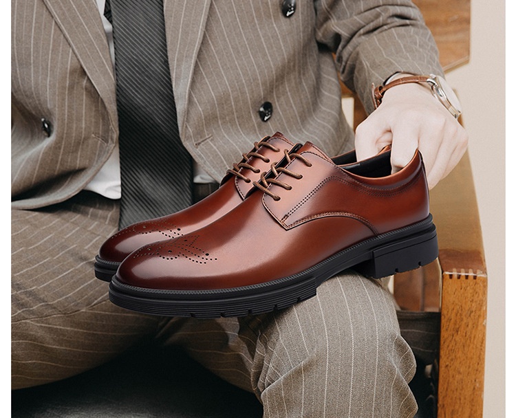 Voyage Men's 2022 Autumn Winter New Business Formal Derby Casual Leather Brogue Height Increasing British Groom Wedding Shoes_voghion.com