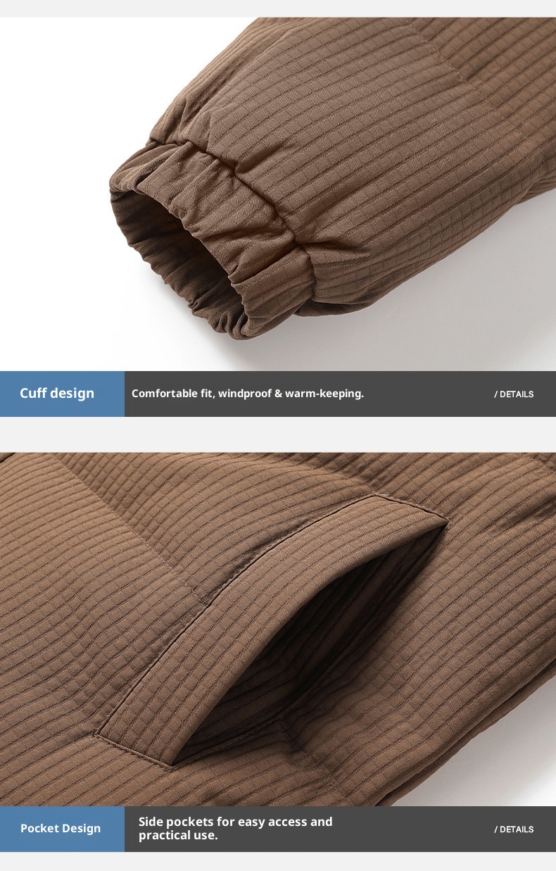 boy Autumn Stand Collar Down Winter New Trendy Design Short Puffer Jacket Thickened Warm Coat Men_voghion.com