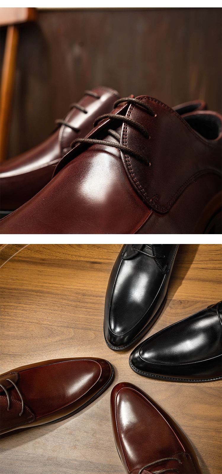 Scarpe da sposa da uomo Voyage Business Formale Derby in pelle con lacci a punta in vacchetta, stile coreano alla moda_voghion.com