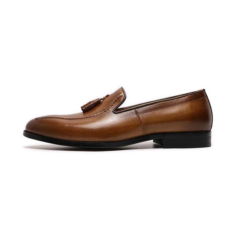 WalkPrime WalkPrime Genuine Tassel Loafers Slip-On British Retro Business Casual Shoes Men Breathable Pure Leather_voghion.com
