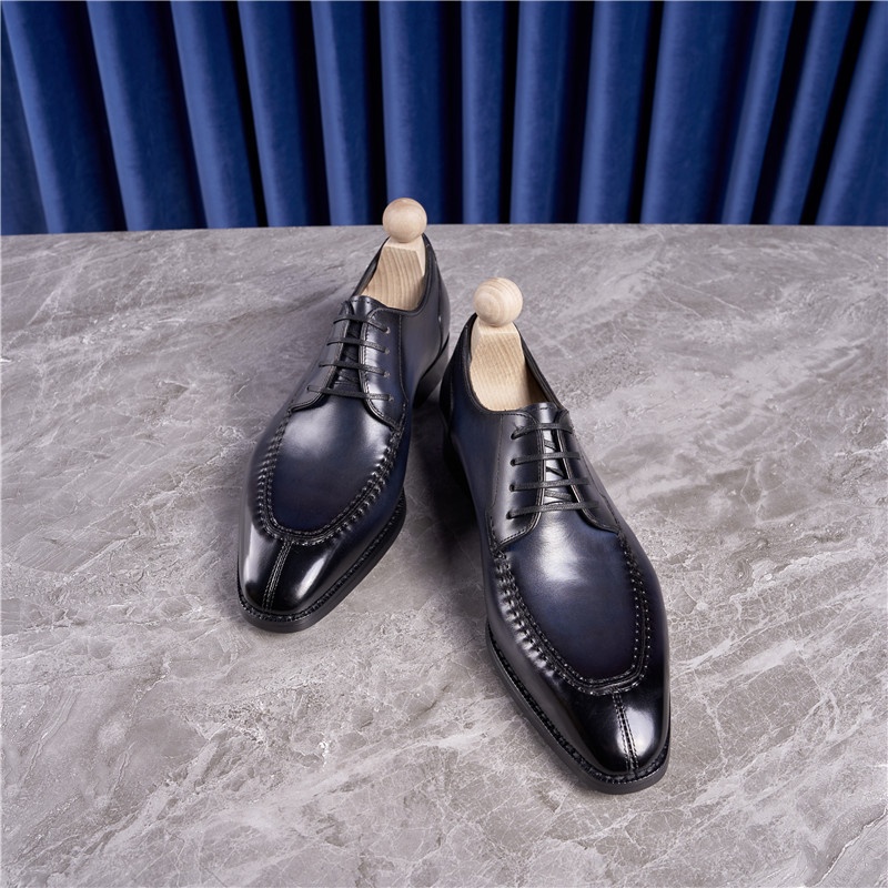 Voyage Voyage New Versatile Formal With Front Lace-up, Low-top Suit Genuine Leather Derby Shoes, Italian And Norwegian Hand-stitched_voghion.com