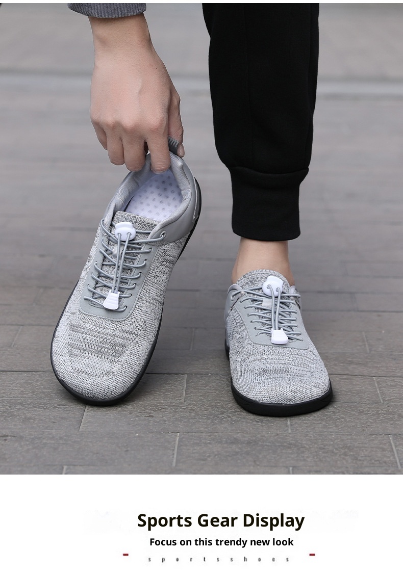 Zees Cross-border Couple Wide Toe Elastic Shoelaces Outdoor Casual Men Summer Breathable Sports Shoes Women Barefoot_voghion.com